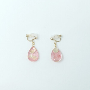 IKAZAKI WASHI JEWERLY しずくイヤリング「ピンク」桜柄