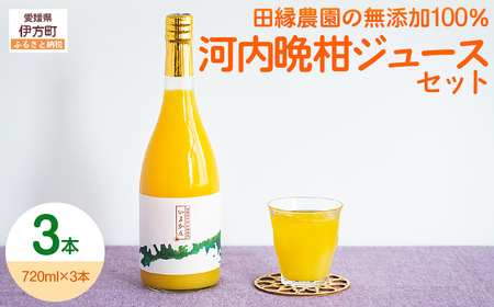 【愛媛県産】田縁農園の無添加100% 河内晩柑ジュース（720ml×3本） ストレート果汁100％ IKTA014