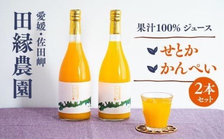 【愛媛県産】田縁農園の無添加100% せとか・甘平ジュース2本セット（720ml×2本/せとか1、甘平1） ストレート果汁100％　※2025年1月頃より順次発送予定