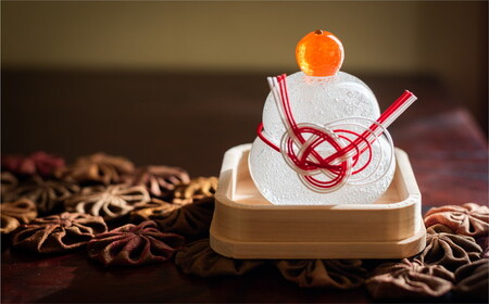 環境にやさしいエコグラス】森の国ガラス工房 オリジナル鏡餅※食品では