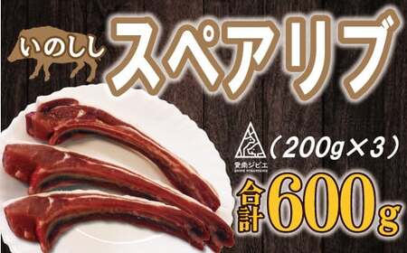 猪 スペアリブ 肉 600g （ 200g × 3パック ）（ 5個 /  月 限定 ）ジビエ ジビエ ジビエ ジビエ ジビエ 愛南ジビエ 愛媛県 愛南町 