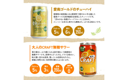 柑橘チューハイ 飲み比べセット サワー 2本 チューハイ 1本 計3本  350ml 大人のCRAFT無糖サワー 愛南ゴールドチューハイ 飲み比べ チューハイ サワー 詰め合わせ お試し 試供品 5000円 少量 柑橘 酒 アルコール 無糖 酎ハイ クラフトサワー 河内晩柑 果実 フルーツ 愛南ゴールド アシード アスター 缶 愛媛県 愛南町 うさぎ堂