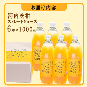 河内晩柑ストレートジュース 6本×1000ml 100% 河内晩柑 愛南ゴールド ジュース 清家ばんかんビレッジ
