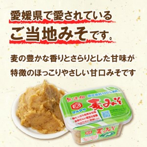 麦 みそ 味噌 300g × 5パック 甘口 無添加 生 仕込み 減塩 食物繊維 麹 非加熱 処理 樽 酵母 汁 朝 ごはん ご飯 お米 常温 国産 愛媛 愛南