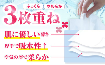 新保湿ティシュ 絹雲 3枚重ね 80個 (1個:8組(24枚)入り) 保湿 驚きの肌触り ポケットティッシュ 【河野製紙株式会社】 [ATAJ008]