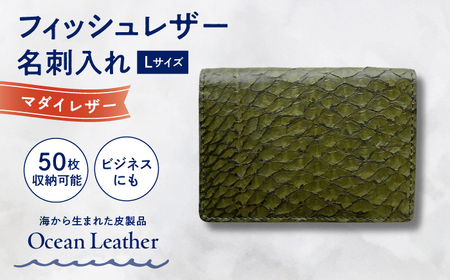 【Sea Green】Ocean Leather 名刺入れ〈マダイ〉Lサイズ【興洋フリーズ株式会社】 [ATBX066-03]