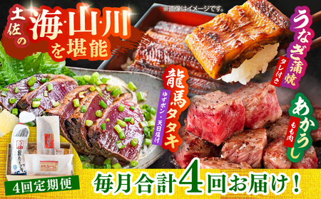 【4回定期便】「土佐の海 川 山」 鰹たたき うなぎ蒲焼き あかうしセット かつお 鰹 藁焼き カツオ 鰻 うなぎ 赤牛 あか牛 牛肉 【株式会社Dorago】[ATAM039]