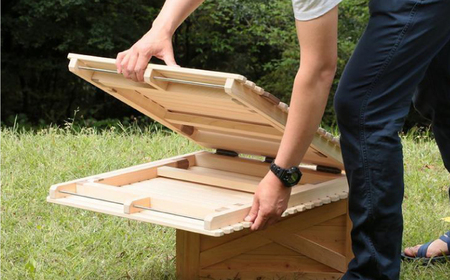 2つ折りフラットバーナーキャンプテーブル KUROSON370FB / アウトドア キャンプ テーブル 折りたたみ バーナー ひのき ウォールナット 人気 おすすめ 【196｜ひのきのキャンプ用品】[ATBG009]