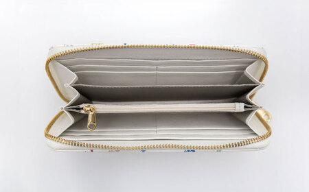 高知の財布 ホワイト×カラフル / 高知 ブランド 財布 長財布 合成皮革 革 財布 アパレル ビジネス 贈り物 プレゼント ご当地 【株式会社ブランド高知】[ATDW004]