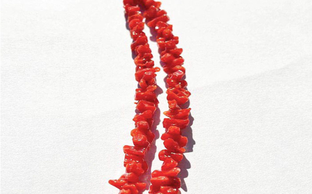 セミロング　ナチュラルフォルム　赤珊瑚ネックレス 【有限会社米沢サンゴ店】 [ATCX001]