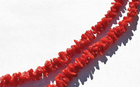 セミロング　ナチュラルフォルム　赤珊瑚ネックレス 【有限会社米沢サンゴ店】 [ATCX001]