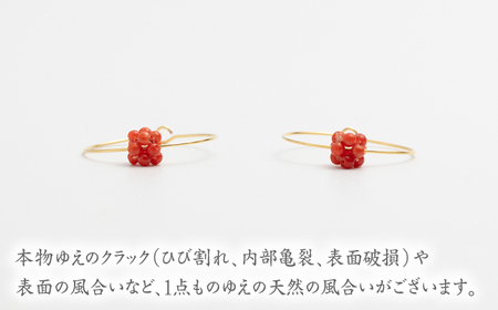 珊瑚のフープピアスボール 【有限会社米沢サンゴ店】 [ATCX025]