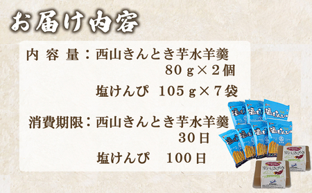 室戸のお茶菓子セット （西山きんとき芋水羊羹と塩けんぴセット）