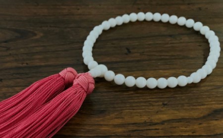 【数珠】白珊瑚 片手数珠