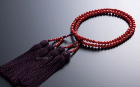 【 珊瑚 】 本連数珠 珊瑚