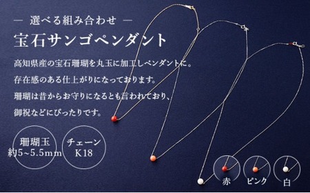 【ケンセン35】宝石珊瑚 K18ネックレス / 選べる組み合わせ|室戸 ブランド ネックレス