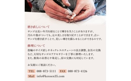 【ケンセン35】赤珊瑚 ハート型ピアス / K18｜室戸 ブランド ピアス