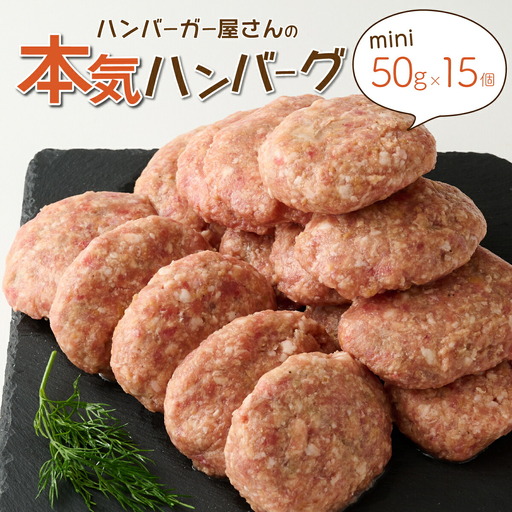 ハンバーガー屋の本気ミニハンバーグ750ｇ（50ｇ×15個） ＜ 国産 高知県産 牛肉 豚肉 ブランド肉 希少 土佐あかうし 四万十ポーク ＞