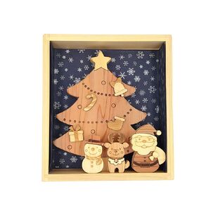 木のおもちゃ クリスマスデラックスセット 赤ちゃんの宝石箱＋クリスマスツリー（紺色）＋ちびっこ大工道具セット