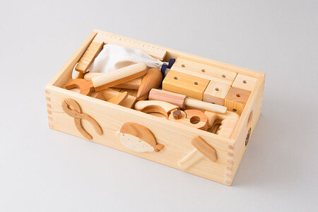 木のおもちゃ クリスマスデラックスセット 赤ちゃんの宝石箱＋クリスマスツリー（紺色）＋ちびっこ大工道具セット