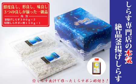 釜揚げシラス 600g 300g×2パック 【しらす】