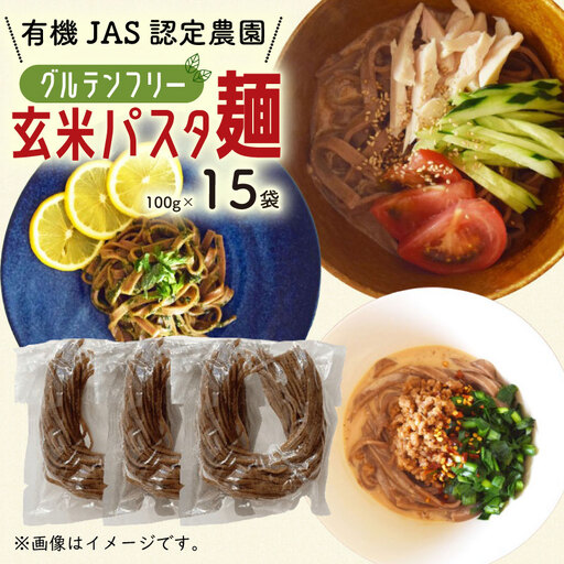 有機グアバ農園のグルテンフリー玄米パスタ麺 100g×15袋セット グルテンフリー