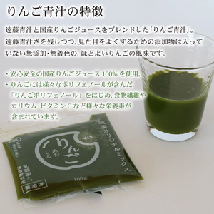 【3ヶ月定期便】【冷凍生】りんご青汁4箱11.2kg(100g×112袋) 国産 ケール