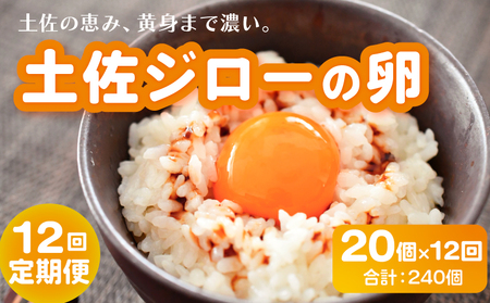 【卵12回定期便】土佐ジロー 卵 20個×12