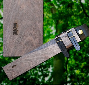 土佐鍛剣鉈 夏霞 8寸 ダマスカス15層青2鋼 ステンツバ輪 樫オイルステン柄 | ナイフ アウトドアナイフ 狩猟 刃物 南国市