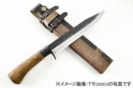 土佐鍛造ハンティングナイフ【ダマスカス15層青2鋼】両刃 300