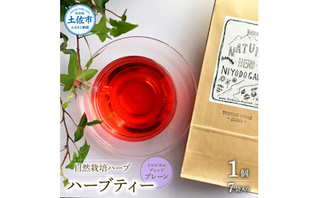 ハーブ仁淀川産 自然栽培ハーブ トロピカルブレンド プレーン ハーブティー ティーバッグタイプ 7袋入り 