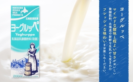 日高乳業 ヨーグルッペ 200ml×48本 乳飲料 飲料 ヨーグルト飲料 紙パック パックジュース ジュース 乳酸菌 おやつ リフレッシュ 爽やか フレッシュ 送料無料 ギフト 贈り物 プレゼント 北海道 日高町