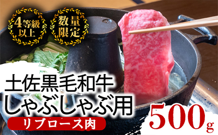 牛肉 しゃぶしゃぶ用 500g 特選 リブロース 土佐黒毛和牛 Ａ５～Ａ４ 等級 冷凍 高知県 須崎市