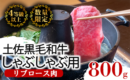 牛肉 しゃぶしゃぶ用 800g 特選 リブロース 土佐黒毛和牛Ａ５～Ａ４ 等級 冷凍 高知県 須崎市