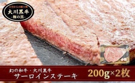 肉 牛肉 国産 黒毛 和牛 サーロイン ステーキ 400g 希少 幻の大川黒毛