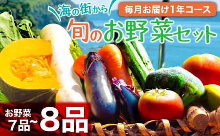 定期便 野菜 12回 7~8品程度 12か月 詰め合わせ セット 毎月お届け 1年間 高知県 須崎市