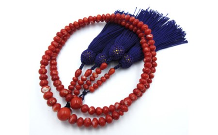 赤珊瑚　数珠　念珠　(7703)