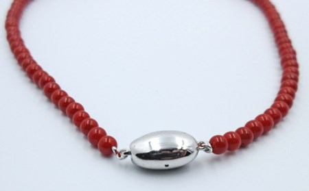 地中海珊瑚グラデーションネックレス(201118-12)