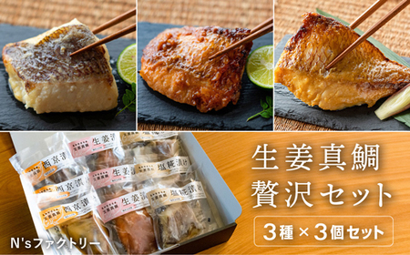 生姜真鯛 贅沢セット （3種各3個入り） 鯛