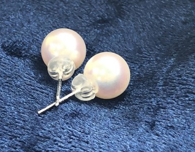 あこや本真珠のピアス（8mm珠・スタッドタイプ・ホワイトピンクカラー）パール ネックレス ジュエリー 冠婚葬祭 入学式 6月誕生石 宝石【R00707】