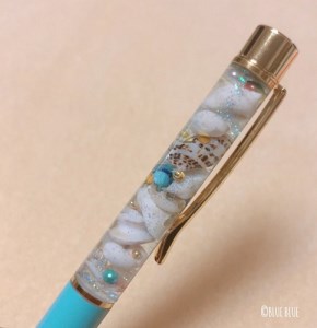 A-111】海のハーバリウムボールペン(0.1ｍｍ) ブルー | 高知県土佐清水 
