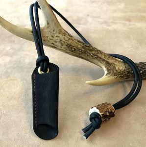 鹿革のホルダー【黒】【R00446】