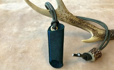 鹿革のホルダー【深緑】【R00449】