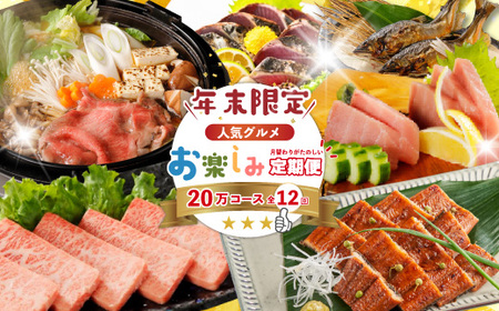 【年末限定】 12回 定期便 四万十 人気 グルメ お楽しみ定期便 しまんと ふるさと 20万円 今だけ 年末 限定 肉 うなぎ 牛肉 パン まぐろ マグロ かつお 人気グルメ ごちそう 贅沢 豪華 高知 四万十市 2025-616