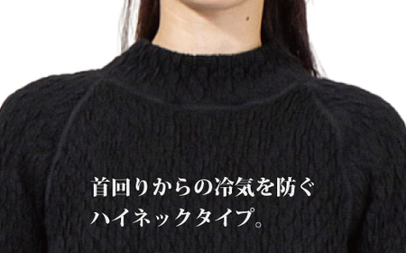 防寒肌着 ひだまり エベレスト 婦人 ハイネック シャツ ダークブラック M 高知県 高知 四万十市 四万十 しまんと 日本製 高品質 服 インナー 保温 抗菌 防臭 レディース 女性 トップス 暖かい 長袖 長そで ギフト 秋 冬 25-0004-M