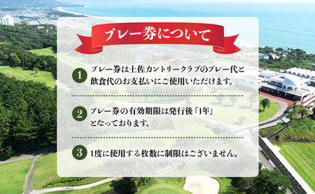 土佐カントリークラブ プレー券 6,000円分 - ゴルフ場 チケット プレー券 ラウンド コース 6000円 趣味 体験 スポーツ アウトドア 手結山開発観光株式会社 高知県 香南市 kb-0007