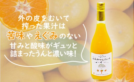 山北みかんジュース720ml2本 - 果汁100％ 高知県産 ブランドみかん 温州みかん ストレートジュース 果物 フルーツ 柑橘 オレンジ yk-0009