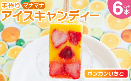 手作りアイスキャンディー ポンカンいちご ６本セット 【 アイスキャンディー  アイスキャンディー  アイスキャンディー  アイスキャンディー  アイスキャンディー 】 ys-0020