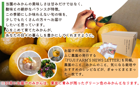 【特別栽培みかん】【2026年10月以降順次配送分】ふじ農園 贈答用 2.5kg 小玉 みかん fn-0009