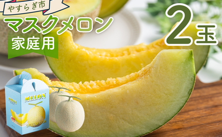 【令和8年3月発送開始】マスクメロン ２玉 家庭用 yr-0089